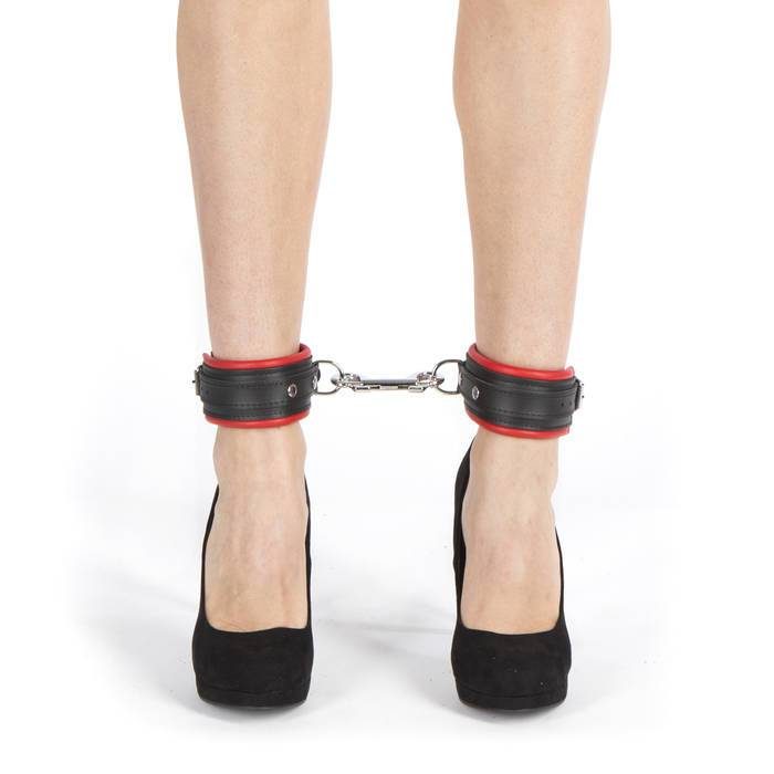 DOMINIX Deluxe Leather Ankle Cuffs Red - DOMINIX