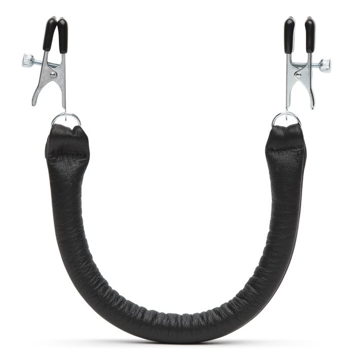 DOMINIX Deluxe Leather Weighted Nipple Clamps 200g - DOMINIX