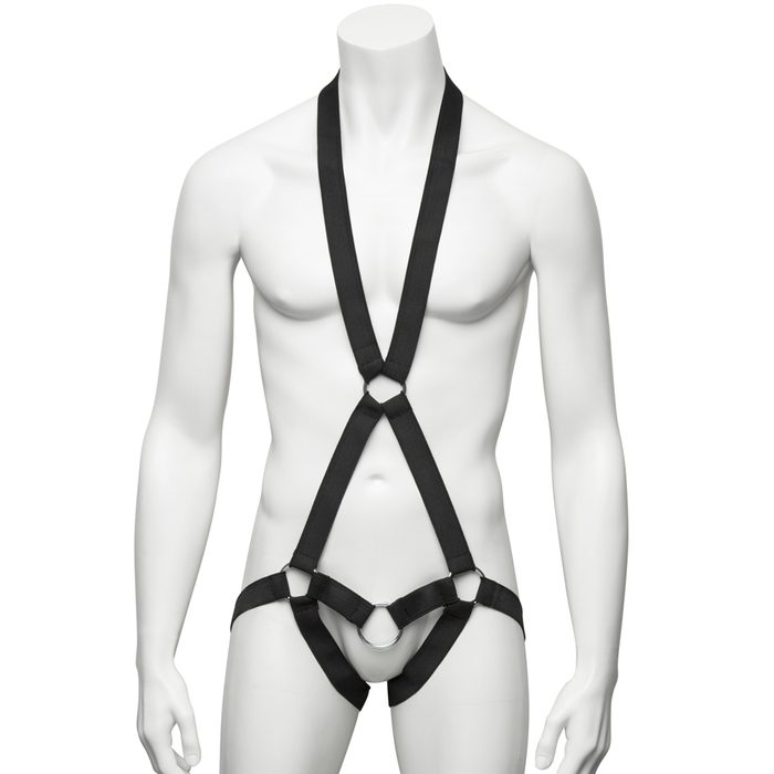 DOMINIX Elasticated Body Harness with Cock Ring - DOMINIX