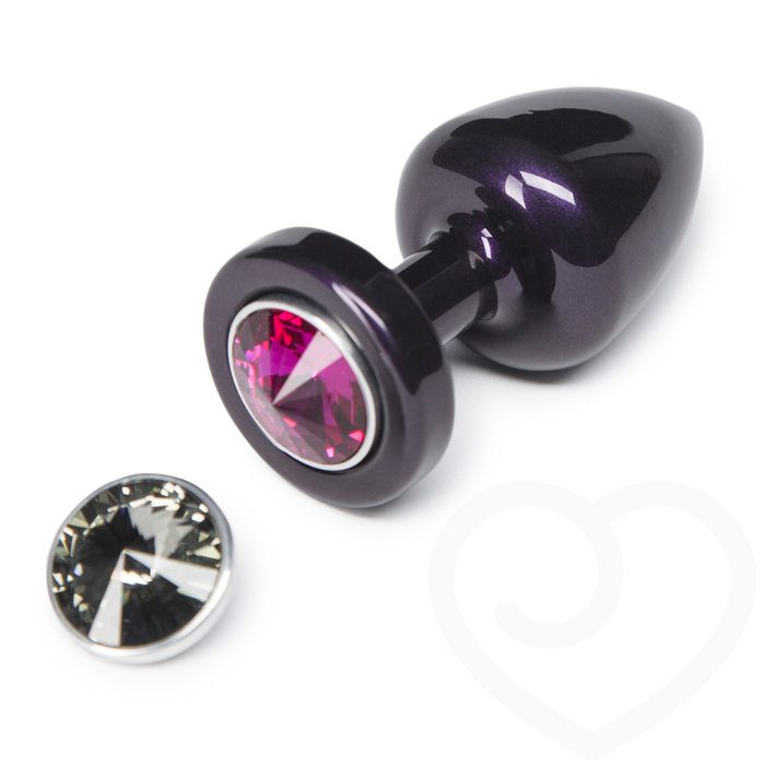 Diogol Aluminium Petite Butt Plug with Swarovski Crystals Pink & Black - Unbranded