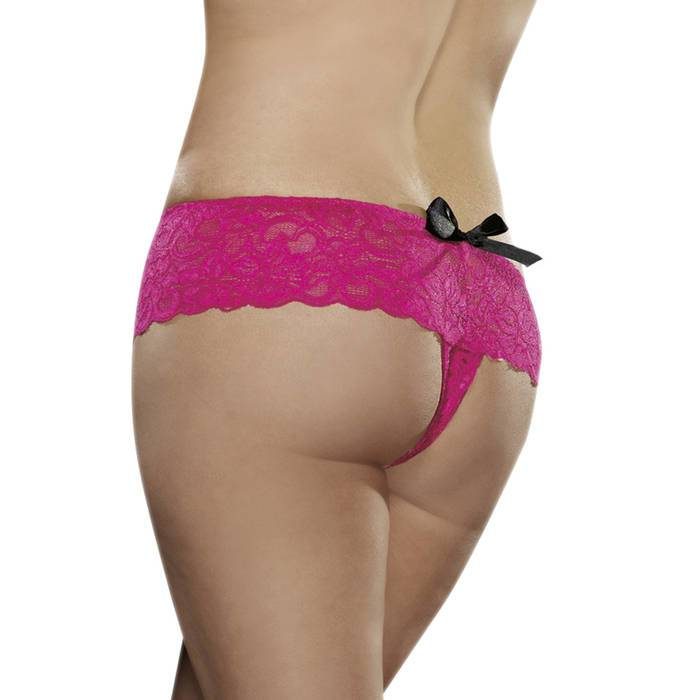 Dreamgirl Floral Lace Crotchless Knickers - Dreamgirl Lingerie