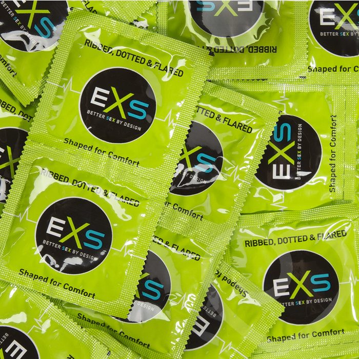 EXS Ribbed Dotted and Flared Condoms (144 Pack) - EXS Condoms