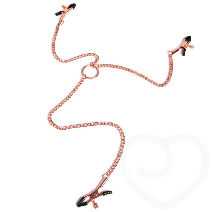 Entice Triple Nipple and Clit Clamps with Chain - Cal Exotics