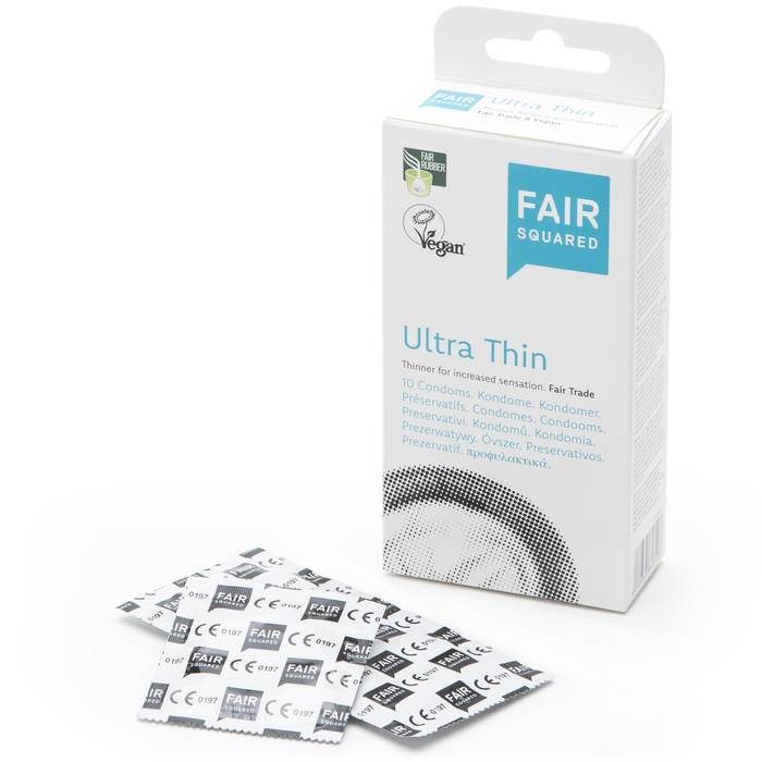 Fair Squared Ultra Thin Vegan Condoms (10 Pack) - Unbranded