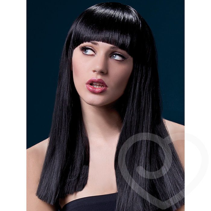 Fever Alexia 19 Inch Long Black Blunt Cut Wig with Fringe - Fever Costumes
