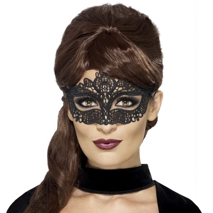 Fever Black Masquerade Lace Mask - Fever Costumes