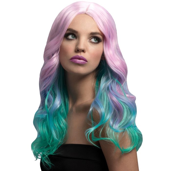 Fever Multicolour Pastel Ombre Long Wave Wig - Fever Costumes