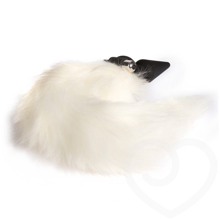 Frisky Faux Fur Fox Tail Vibrating Silicone Butt Plug - Unbranded