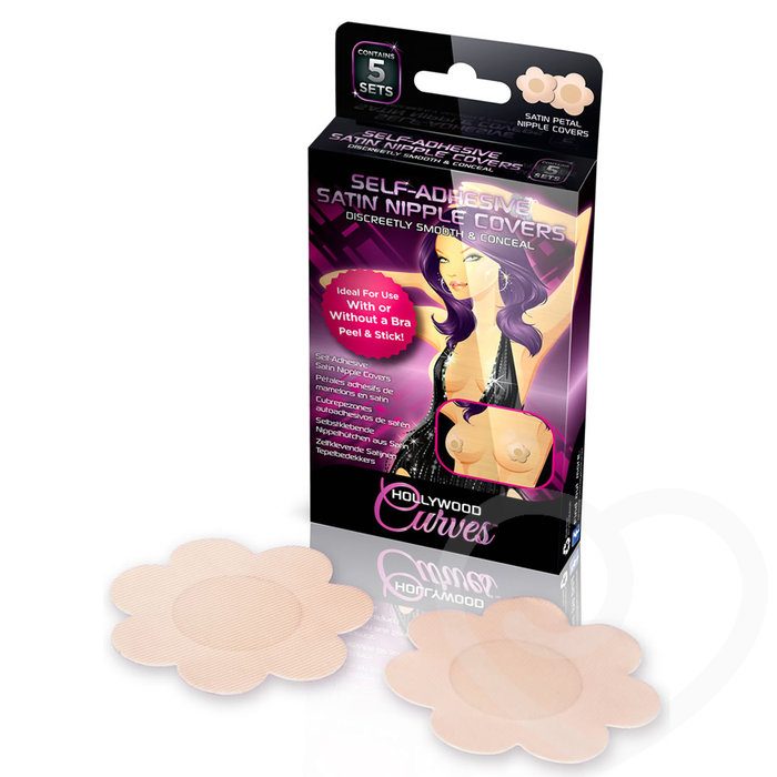 Hollywood Curves Self-Adhesive Satin Nipple Covers (5 Sets) - Unbranded