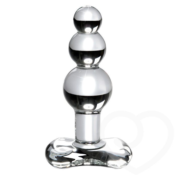 Icicles No 47 Beaded Glass Butt Plug with T-Bar Base - Icicles Glass Sex Toys