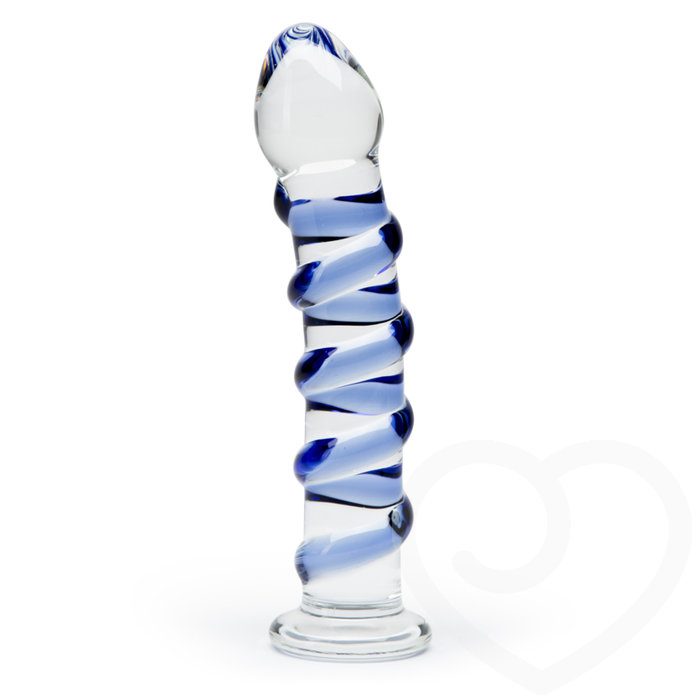 Icicles No 5 Sapphire Spiral Glass Dildo 7 Inch - Icicles Glass Sex Toys