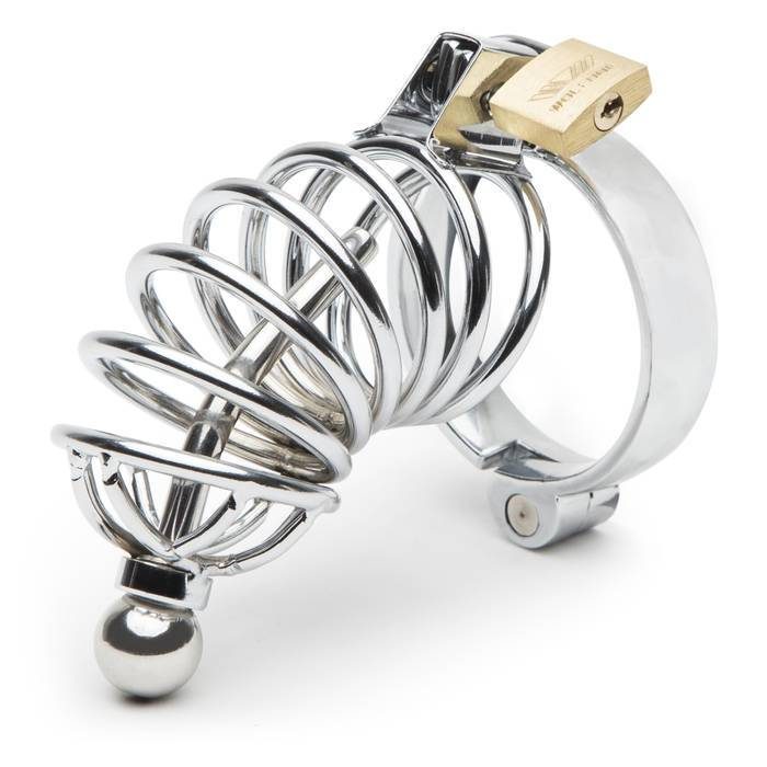Impound Corkscrew Male Chastity Cage with Urethral Sound - Unbranded