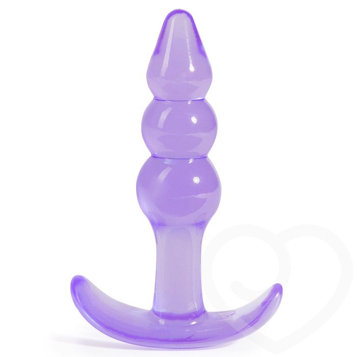 Jelly Rancher Rippled Pleasure Butt Plug with T-Bar 4 Inch - NSNovelties