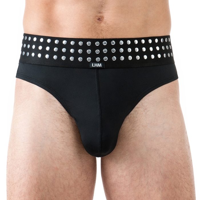 LHM Black Studded Thong - LHM