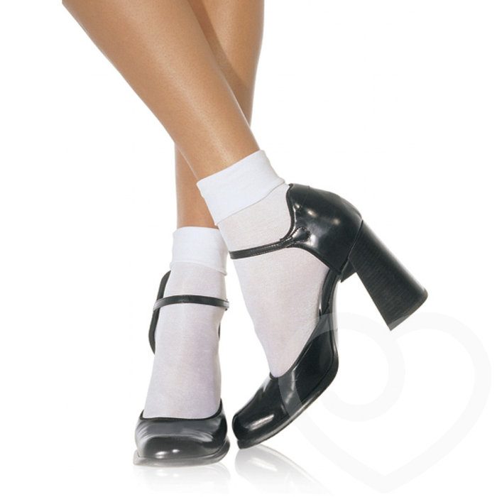 Leg Avenue Schoolgirl White Ankle Socks - Leg Avenue