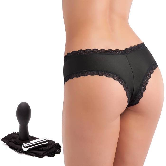 Love Rider Black Vibrating Knickers with 3 Inch Dildo - Cal Exotics