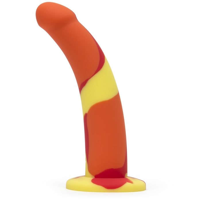 Lovehoney Earth and Fire Curved Silicone Suction Cup Dildo 7 Inch - Lovehoney