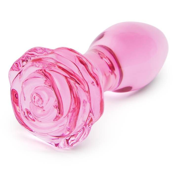 Lovehoney Full Bloom Rose Sensual Glass Butt Plug - Lovehoney