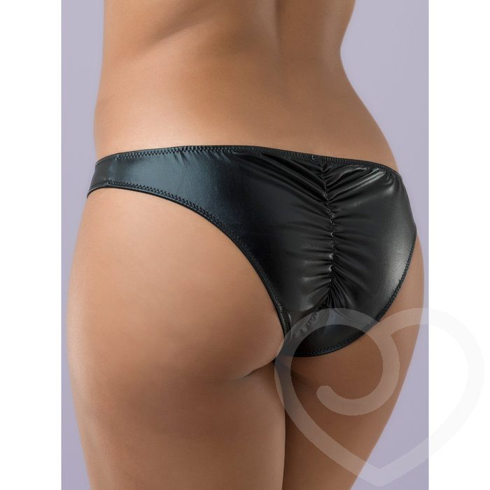 Lovehoney Plus Size Wet Look Crotchless Knickers - Lovehoney Lingerie