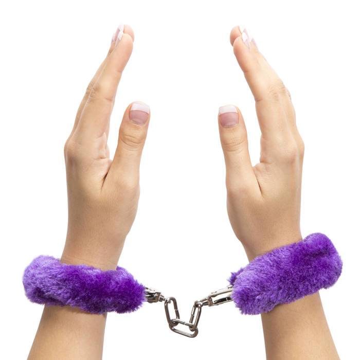 Lovehoney Purple Furry Handcuffs - Lovehoney