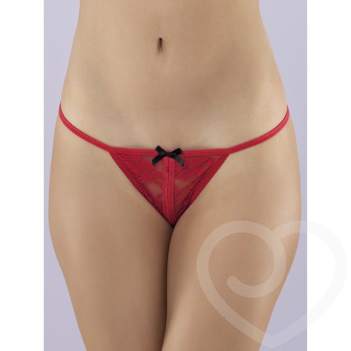 Lovehoney Red Crotchless Lace G-String - Lovehoney Lingerie