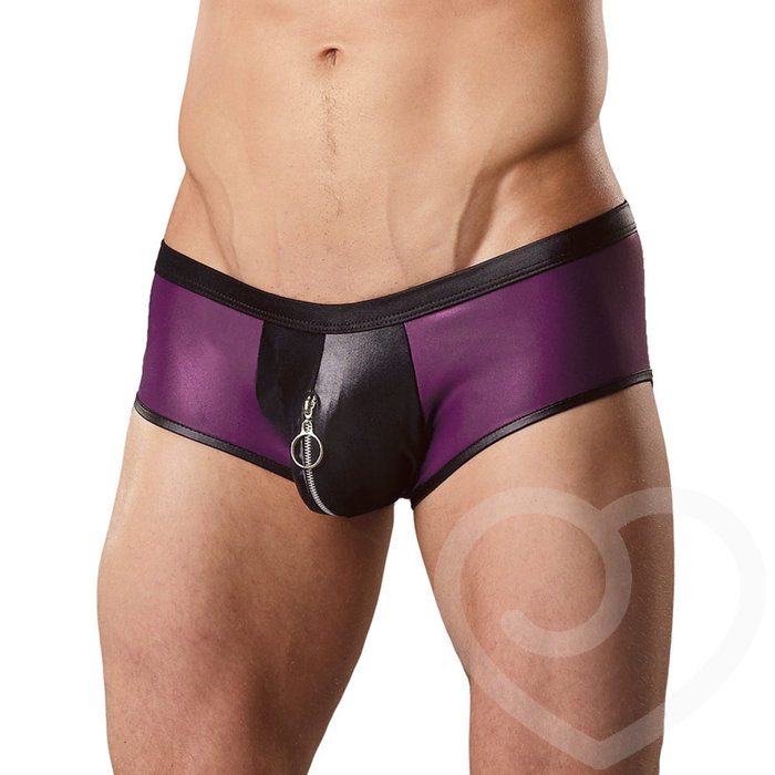 Male Power Cire Wet Look Boxers with Zip Pouch - Male Power