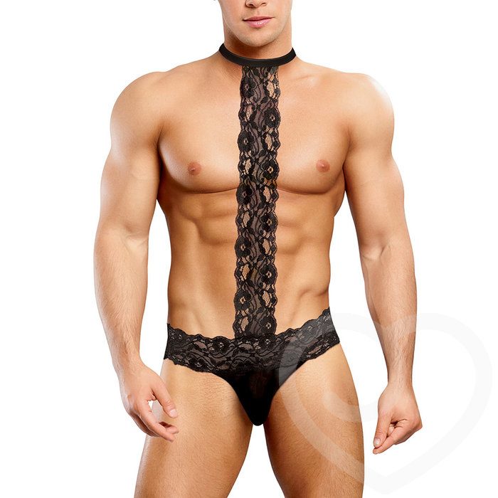 Male Power Scandal Lace Thong with Choker - Male Power