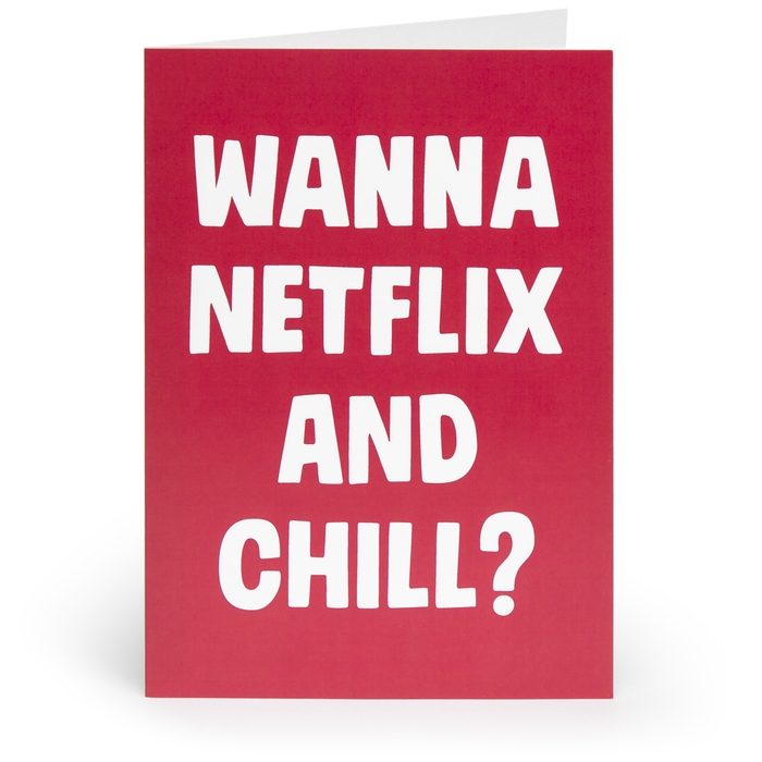 Netflix and Chill Adult Greetings Card - Unbranded