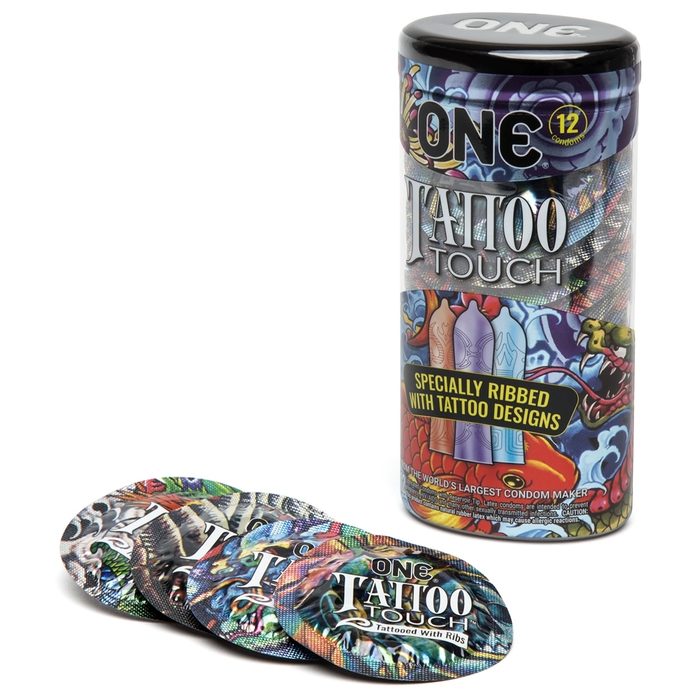 ONE Tattoo Touch Ribbed Condoms (12 Pack) - ONE Condoms