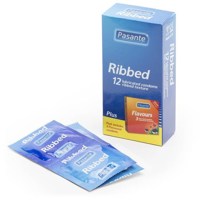 Pasante Ribbed Condoms (12 Pack) - Pasante
