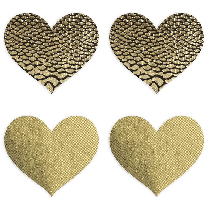 Peekaboos Premium Gold Heart Nipple Pasties - Nippies