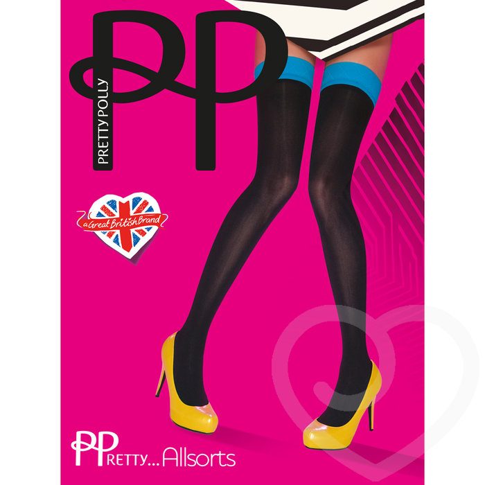 Pretty Polly Coloured Top Opaque Hold Up Stockings - Pretty Polly