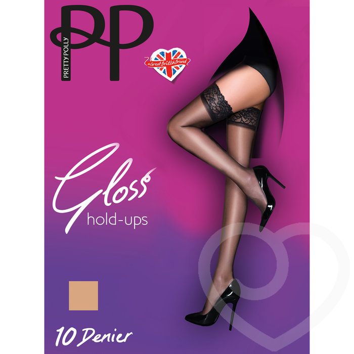 Pretty Polly Gloss Lace Top Hold Ups Nude - Pretty Polly