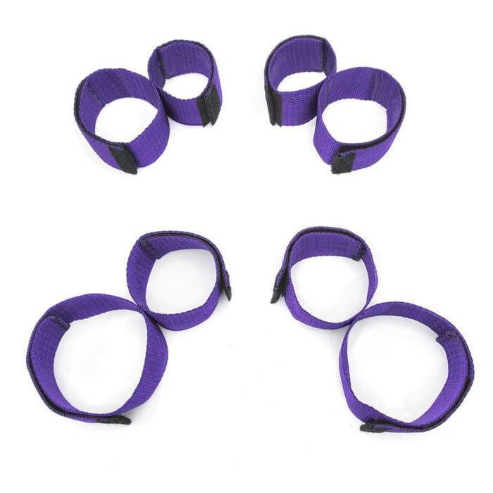 Purple Reins Wrist-to-Ankle and Arm-to-Thigh Restraint Set - Purple Reins