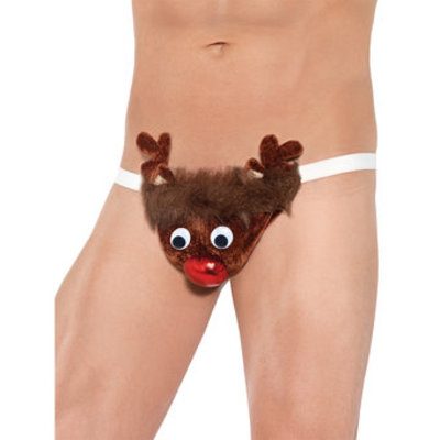 Rude-olf Reindeer Sexy Novelty Thong for Men - Fever Costumes
