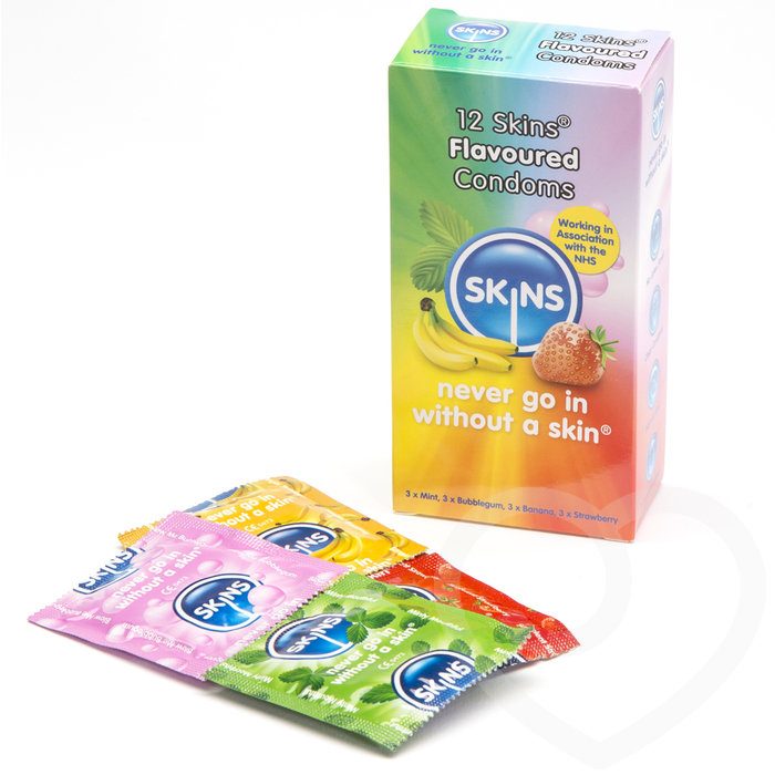 Skins Assorted Flavoured Condoms (12 Pack) - Skins Condoms