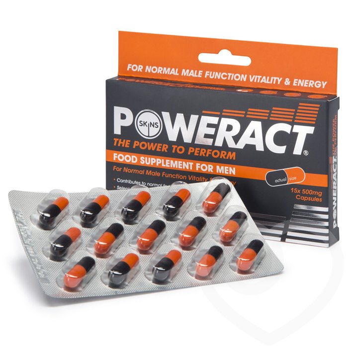 Skins Poweract Performance Pills for Men (15 Capsules) - Unbranded