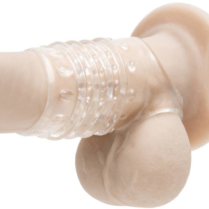 Stimulation Enhancer Clear Textured Penis Sleeve - Cal Exotics