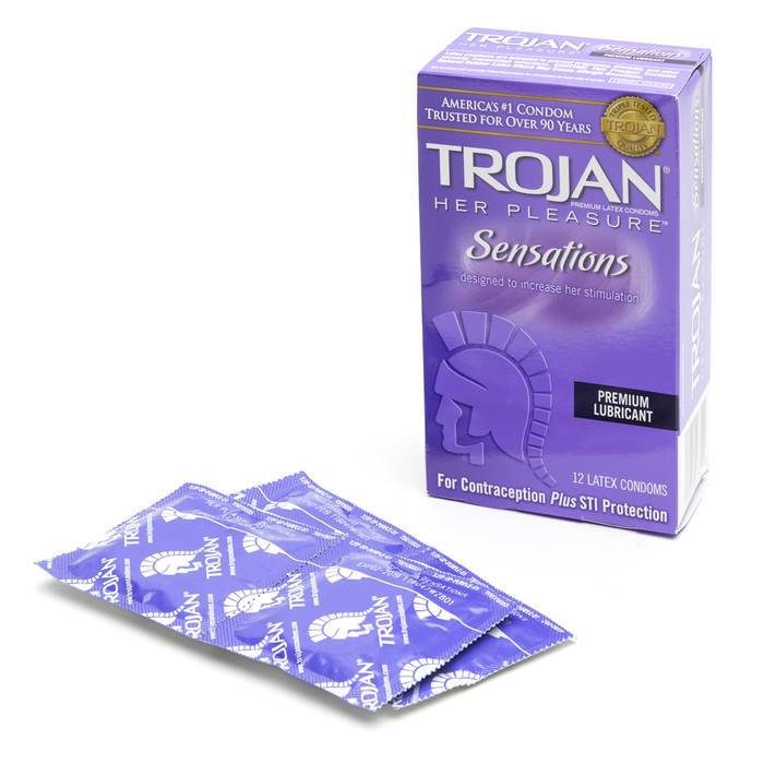 Trojan Her Pleasure Sensations Large Condoms (12 Pack) - Trojan