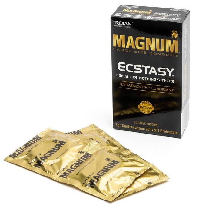 Trojan Magnum Ecstasy Ultra Thin Large Condoms (10 Pack) - Trojan