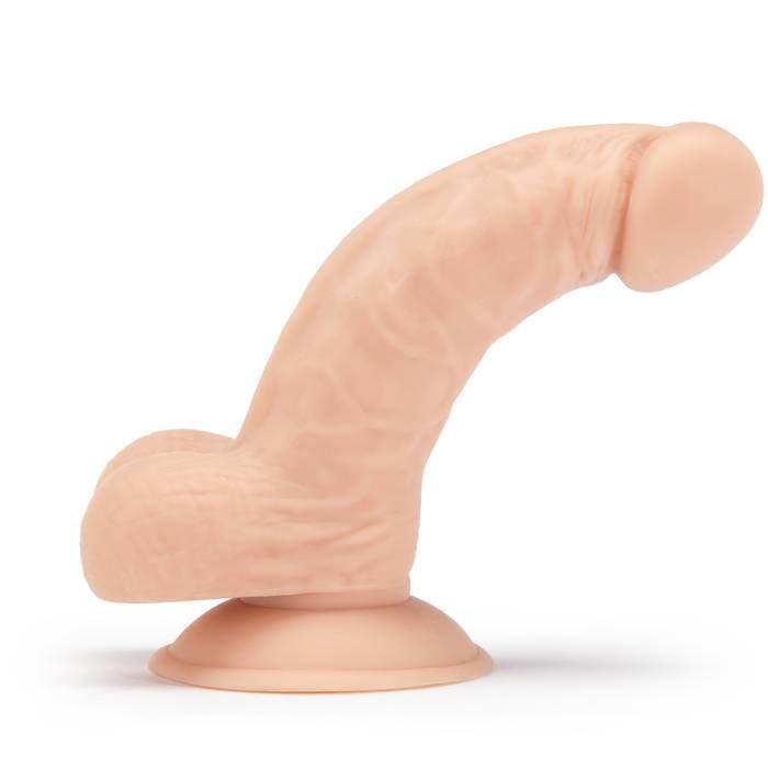 True Lover Cushioned Core Curved Suction Cup Dildo with Balls 5.5 Inch - Unbranded