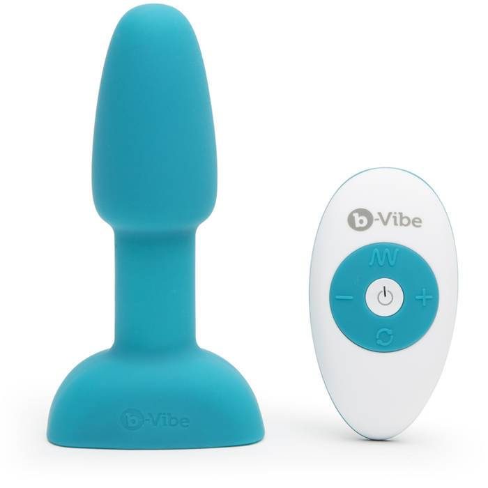 b-Vibe Petite Remote Control Rechargeable Blue Vibrating Rimming Butt Plug - B-Vibe